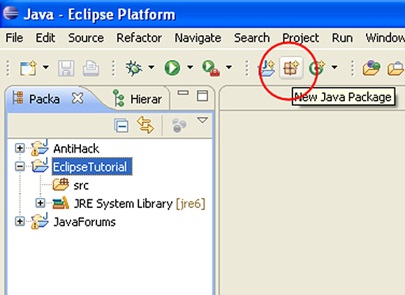 Создание нового пакета в Eclipse